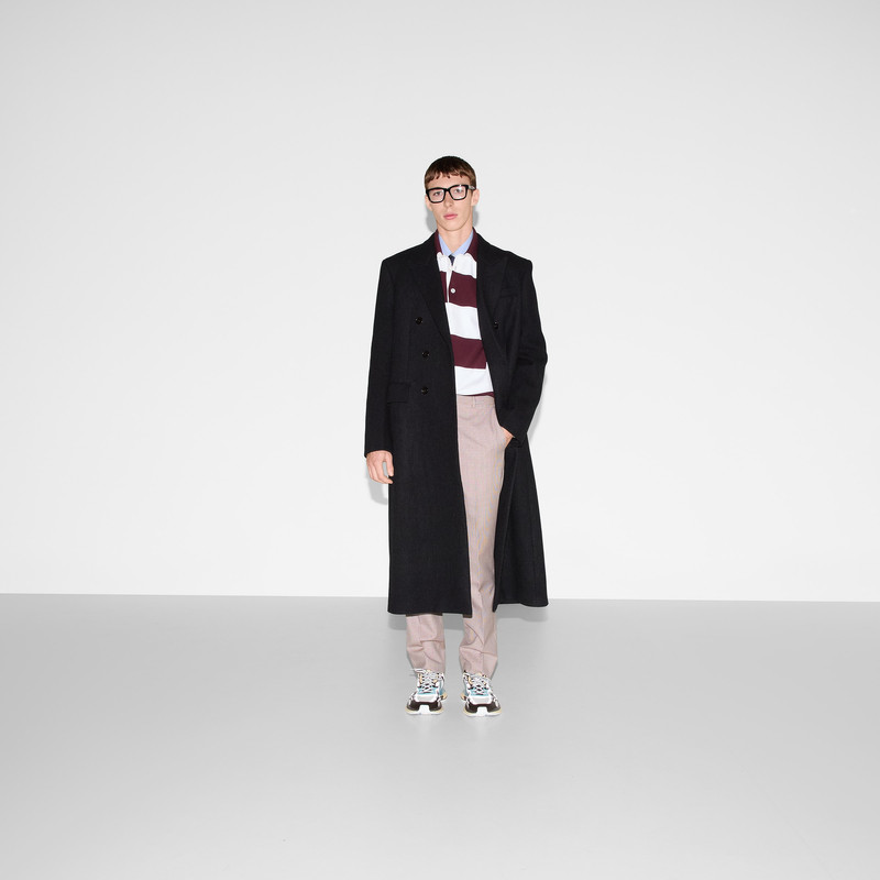 GUCCI Batavia wool coat with Web outlook