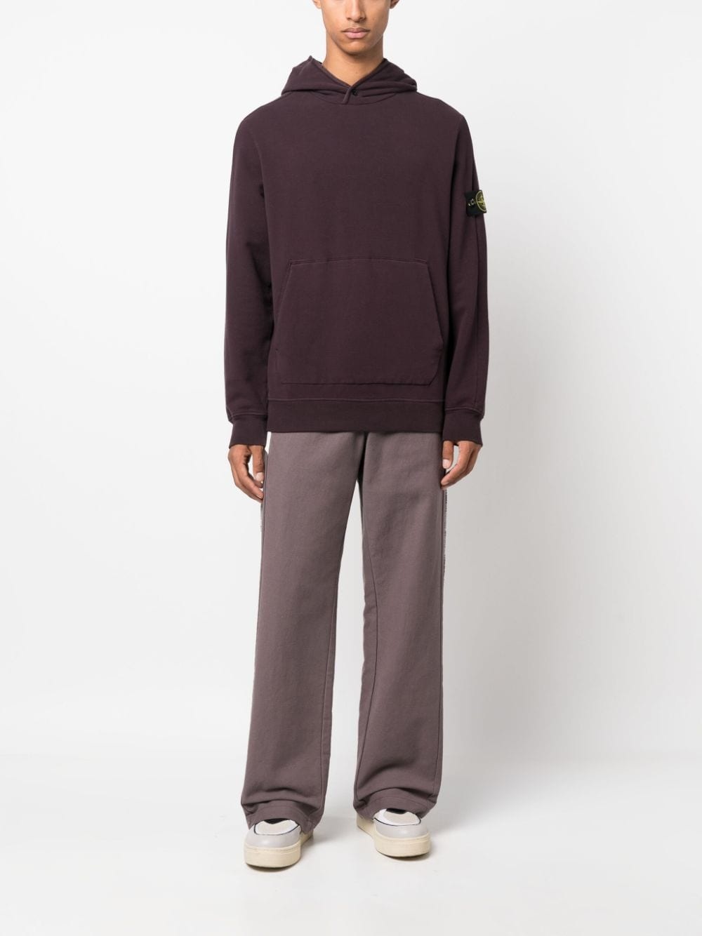 Compass-patch cotton hoodie - 2