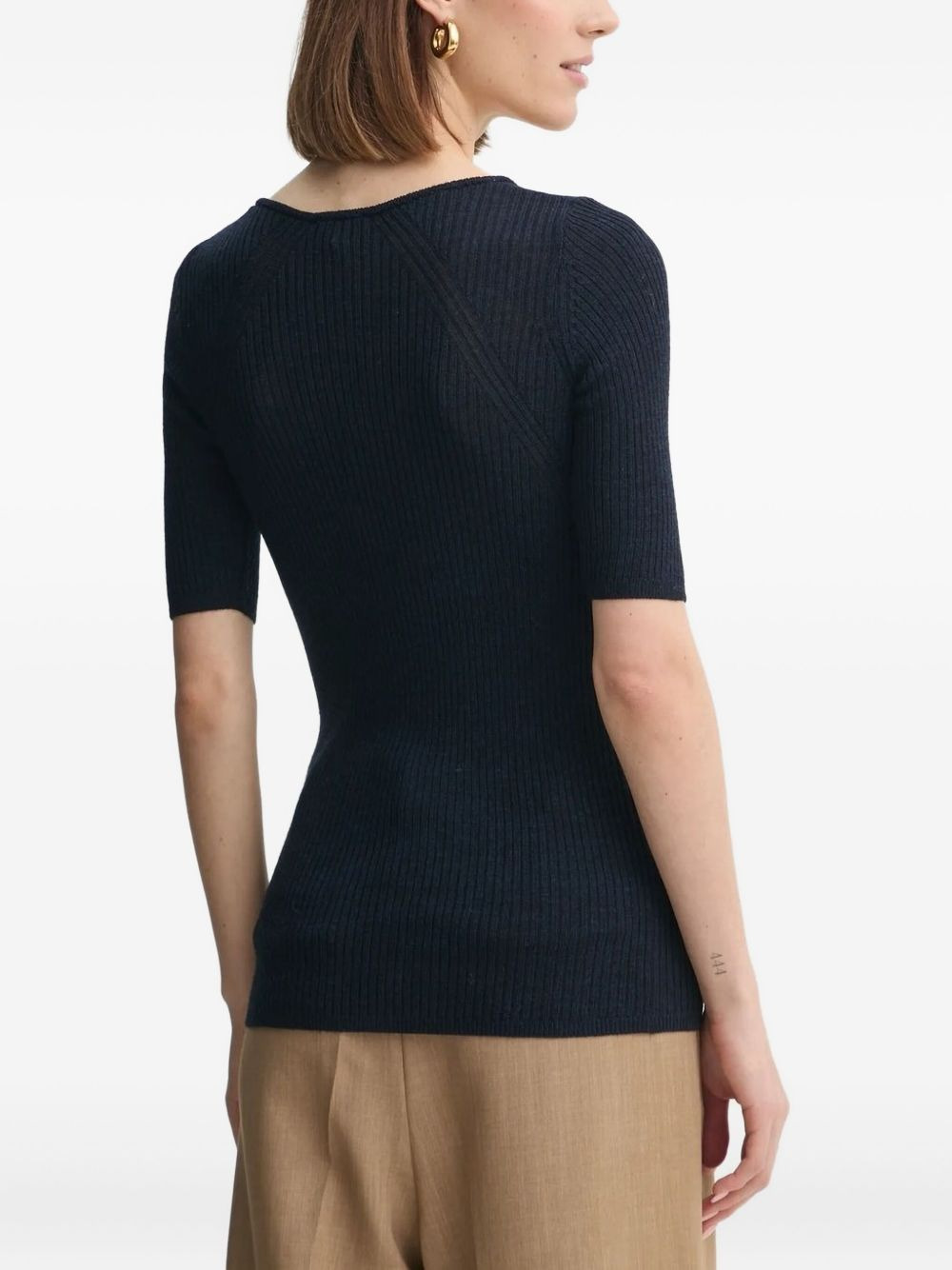 ribbed henley top - 2