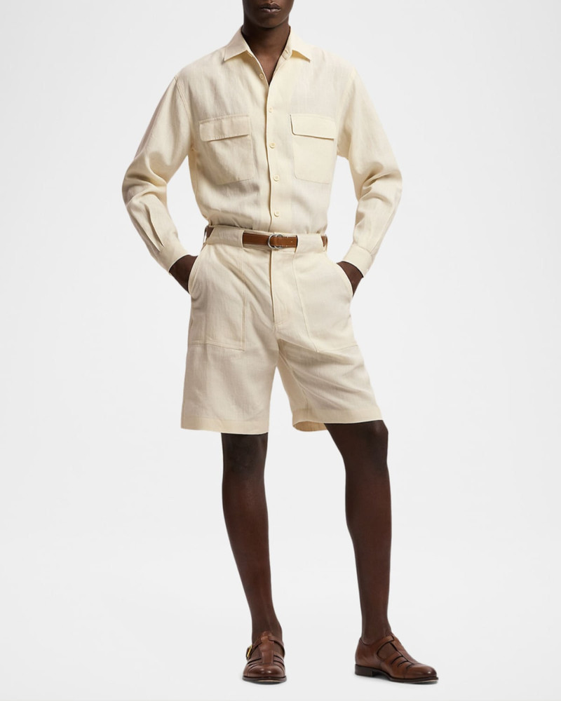 Ralph Lauren Men's Linen Flat-Front Shorts outlook