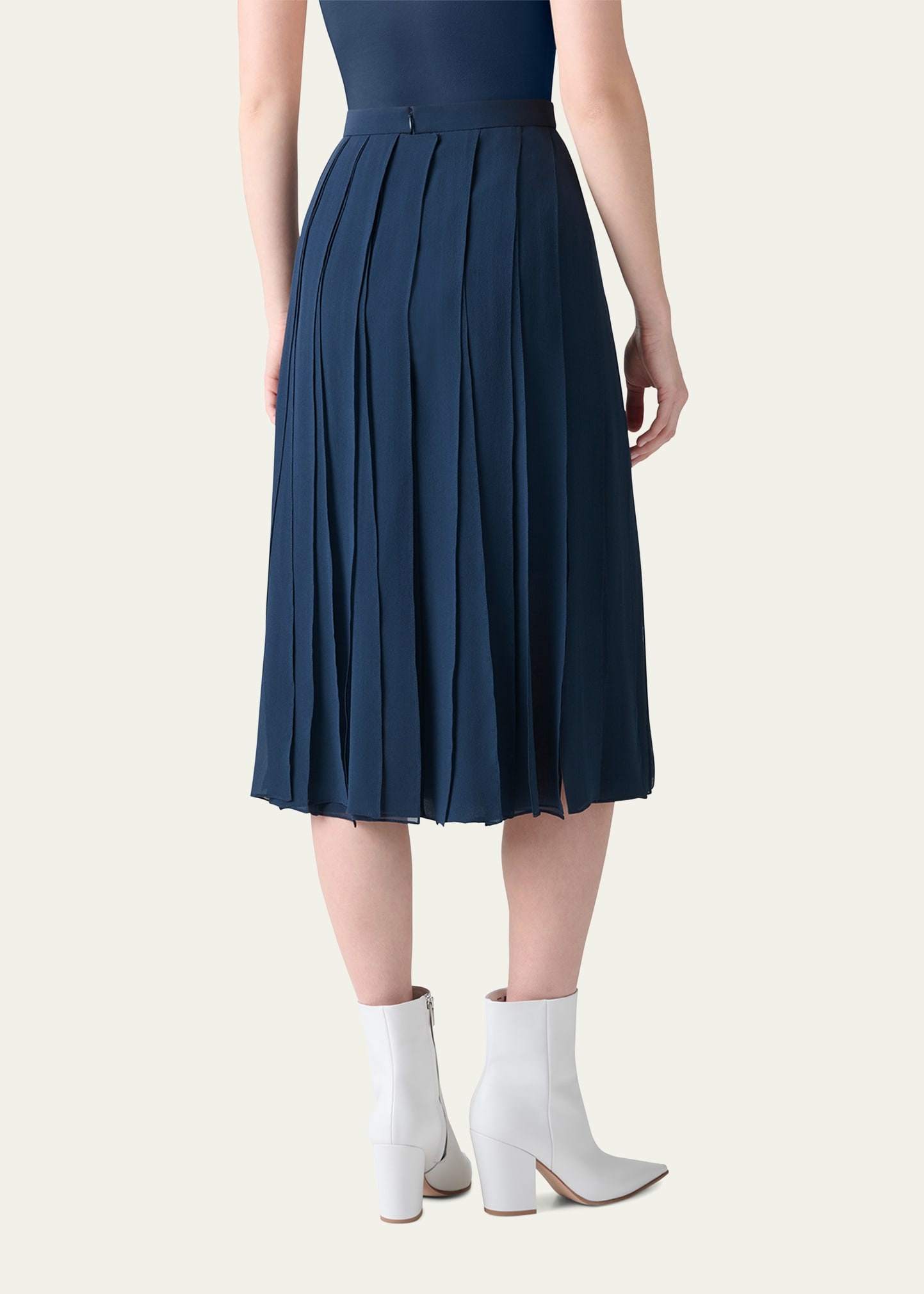 Midi Silk Georgette Ribbon Skirt - 3