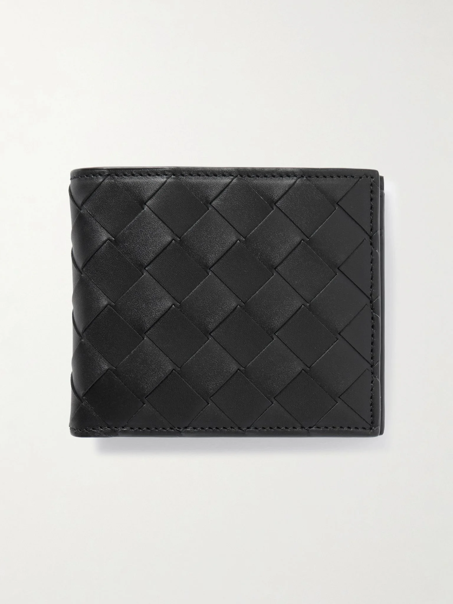 Intrecciato Leather Billfold Wallet Black - 1