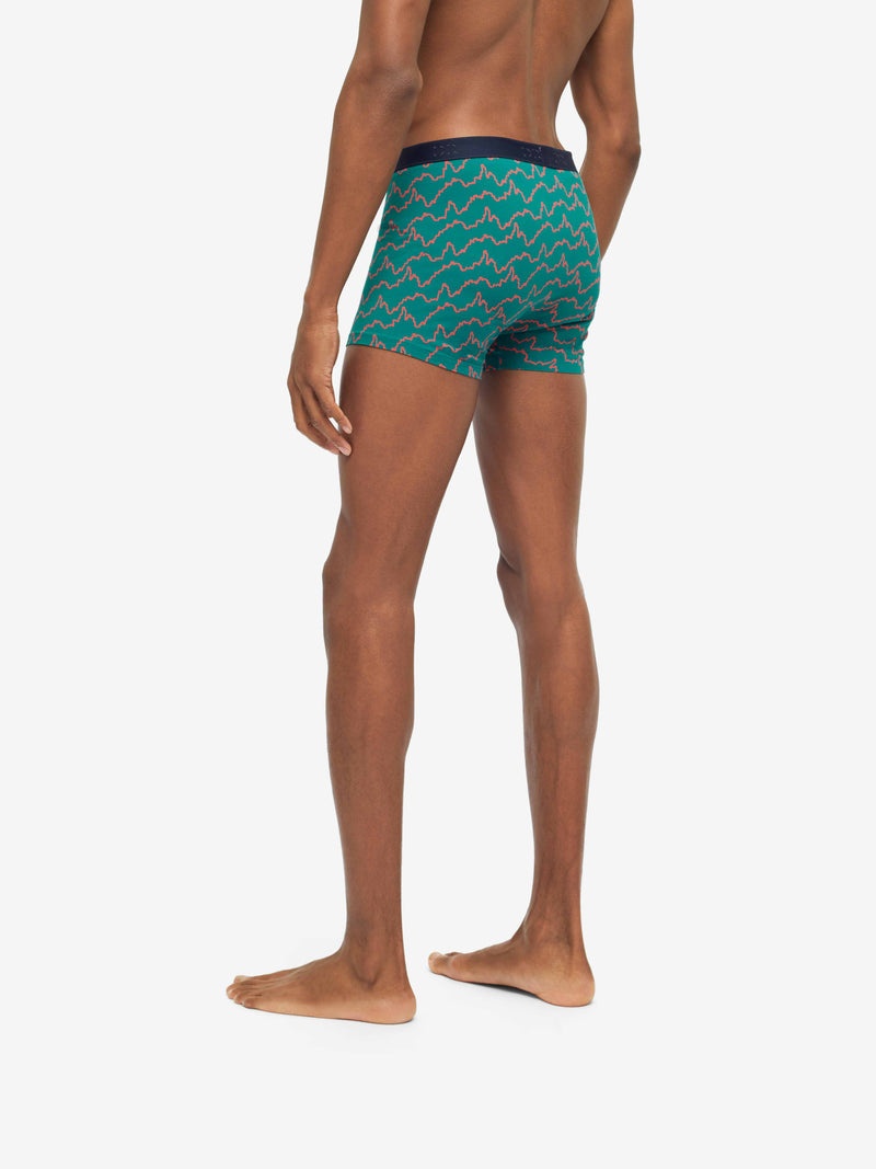 Men's Boxer Briefs Zigzag Pima Cotton Stretch Green - 6