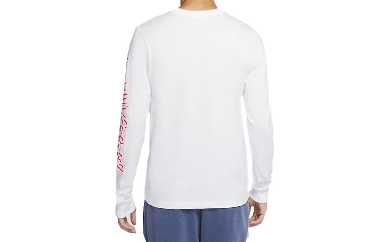 Air Jordan 23 Air Printing Casual Sports Round Neck Long Sleeves White CT3662-100 - 2