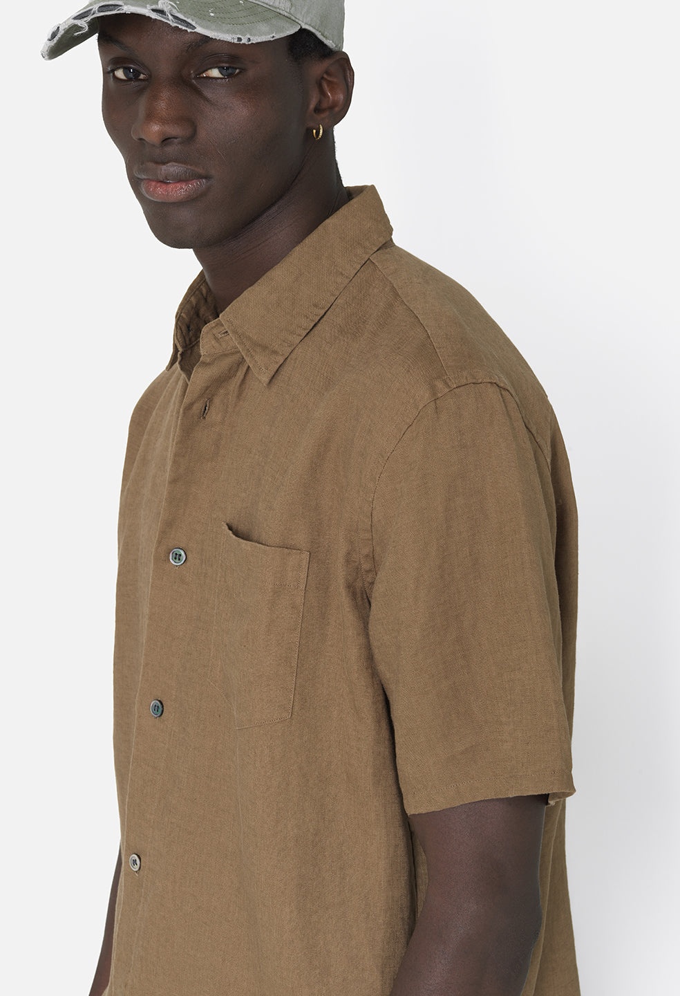 LINEN SS CLOAK BUTTON UP - 6