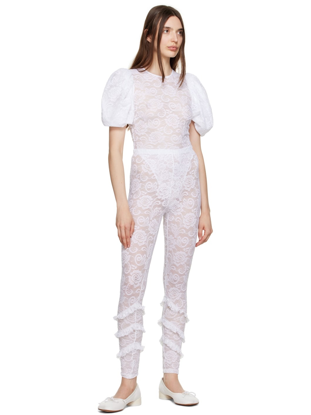 White Puff Sleeve Bodysuit - 5