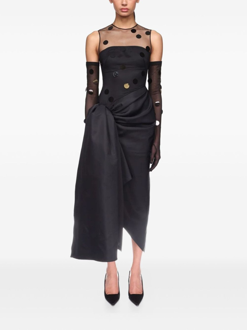 David Koma polka-dot draped dress outlook