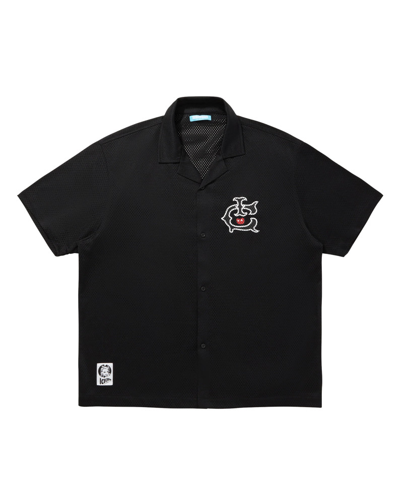 OPEN COLLAR MESH SS SHIRT 1