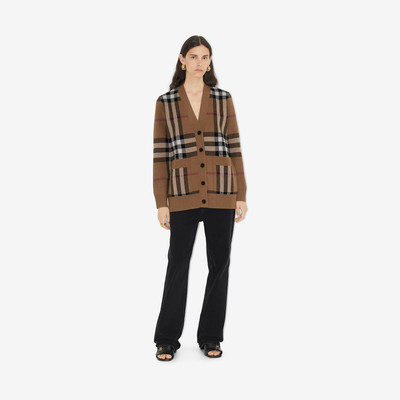 Burberry Check Wool Cashmere Jacquard Oversized Cardigan outlook