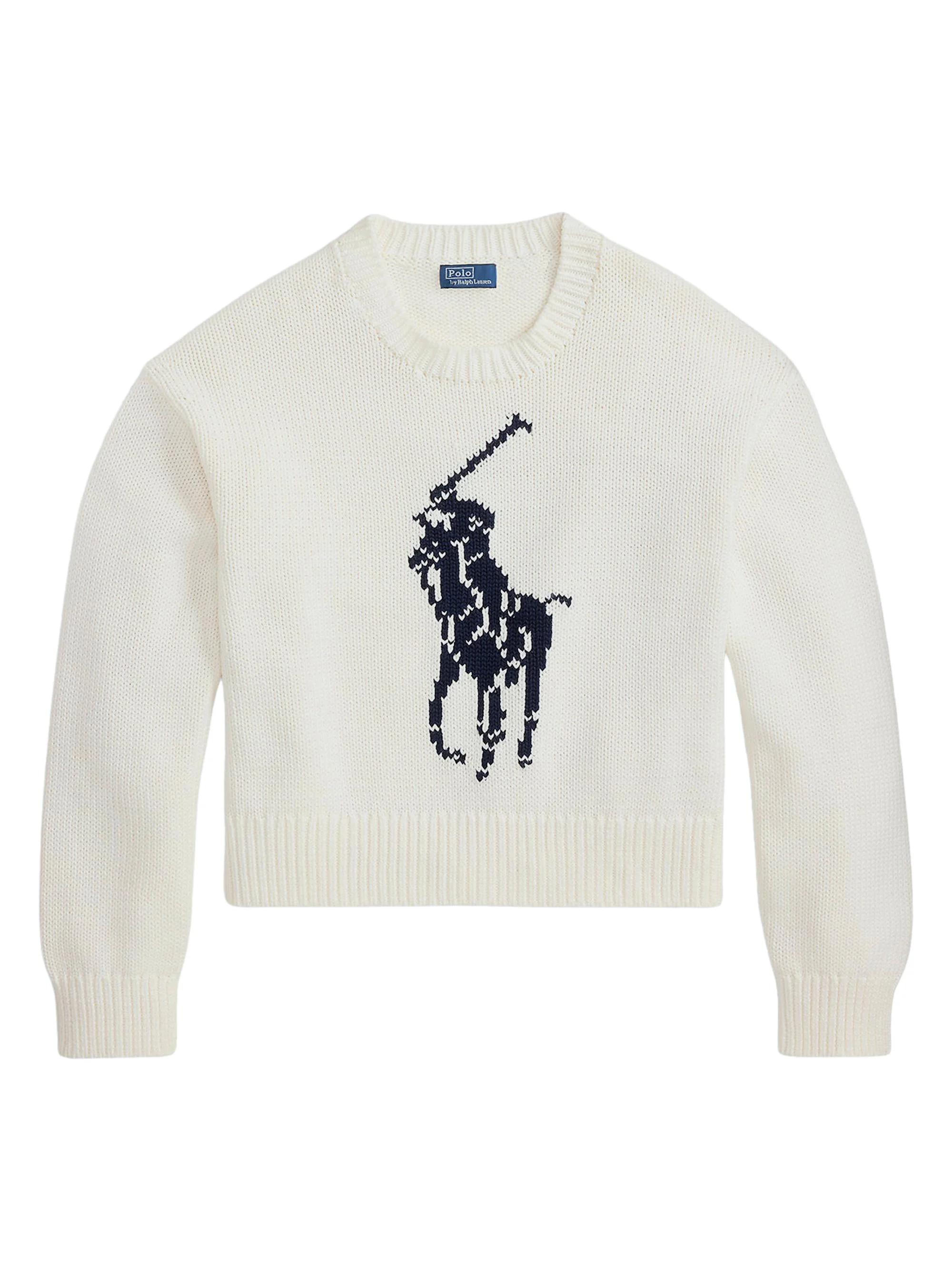 Women's Logo-Knit Cotton Sweater - White - 1