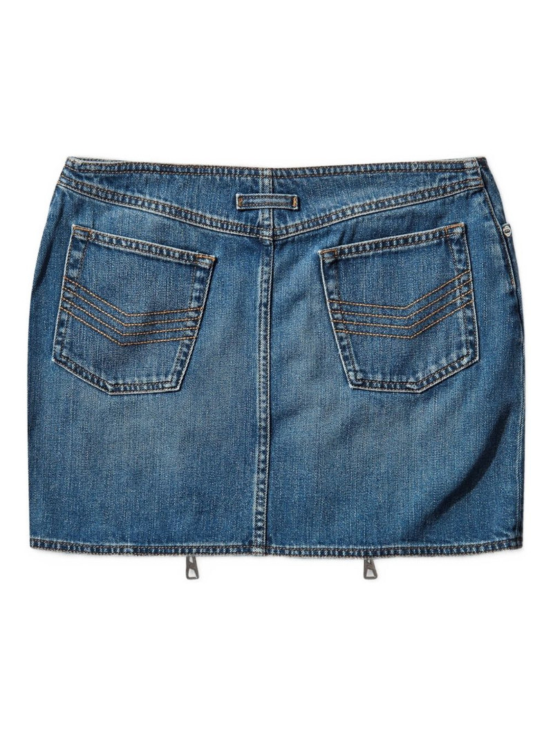 Jean Paul Gaultier two-zip detail denim mini skirt outlook