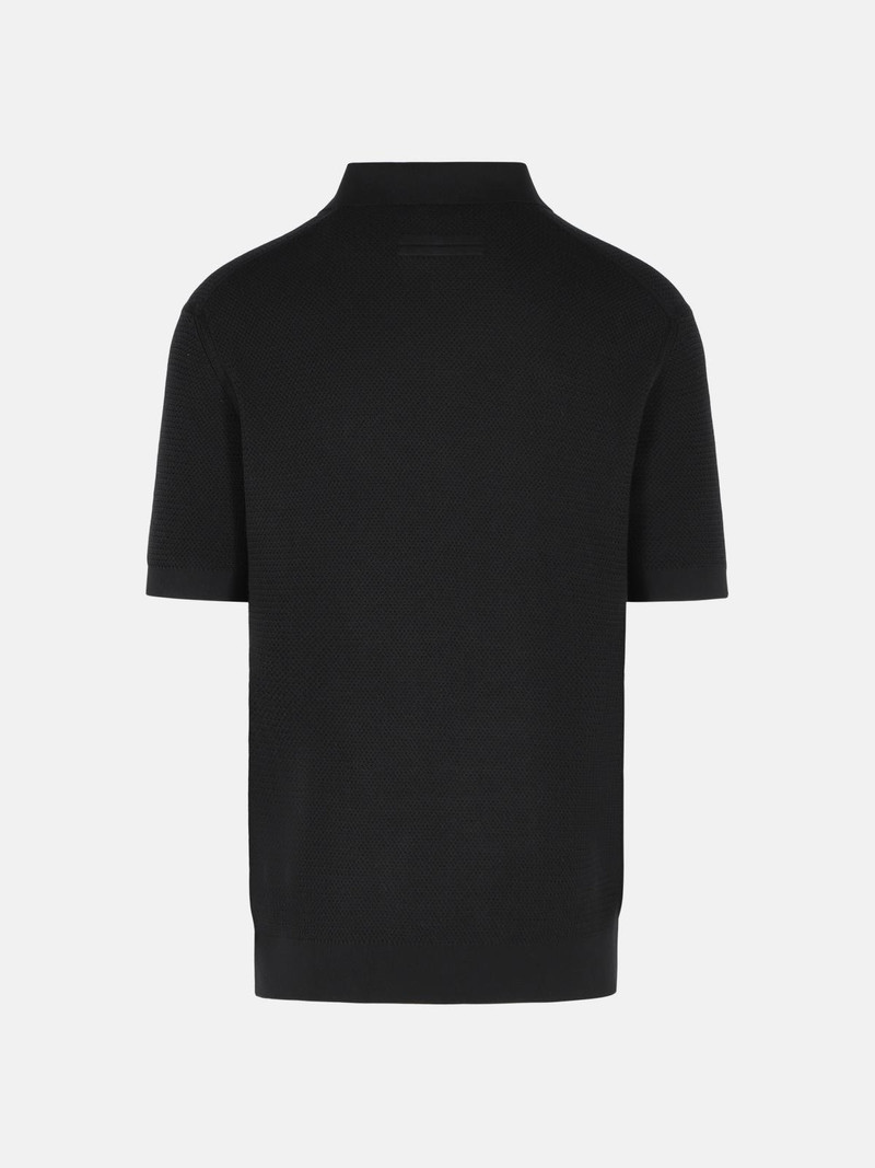 ZEGNA BLACK COTTON POLO SHIRT outlook
