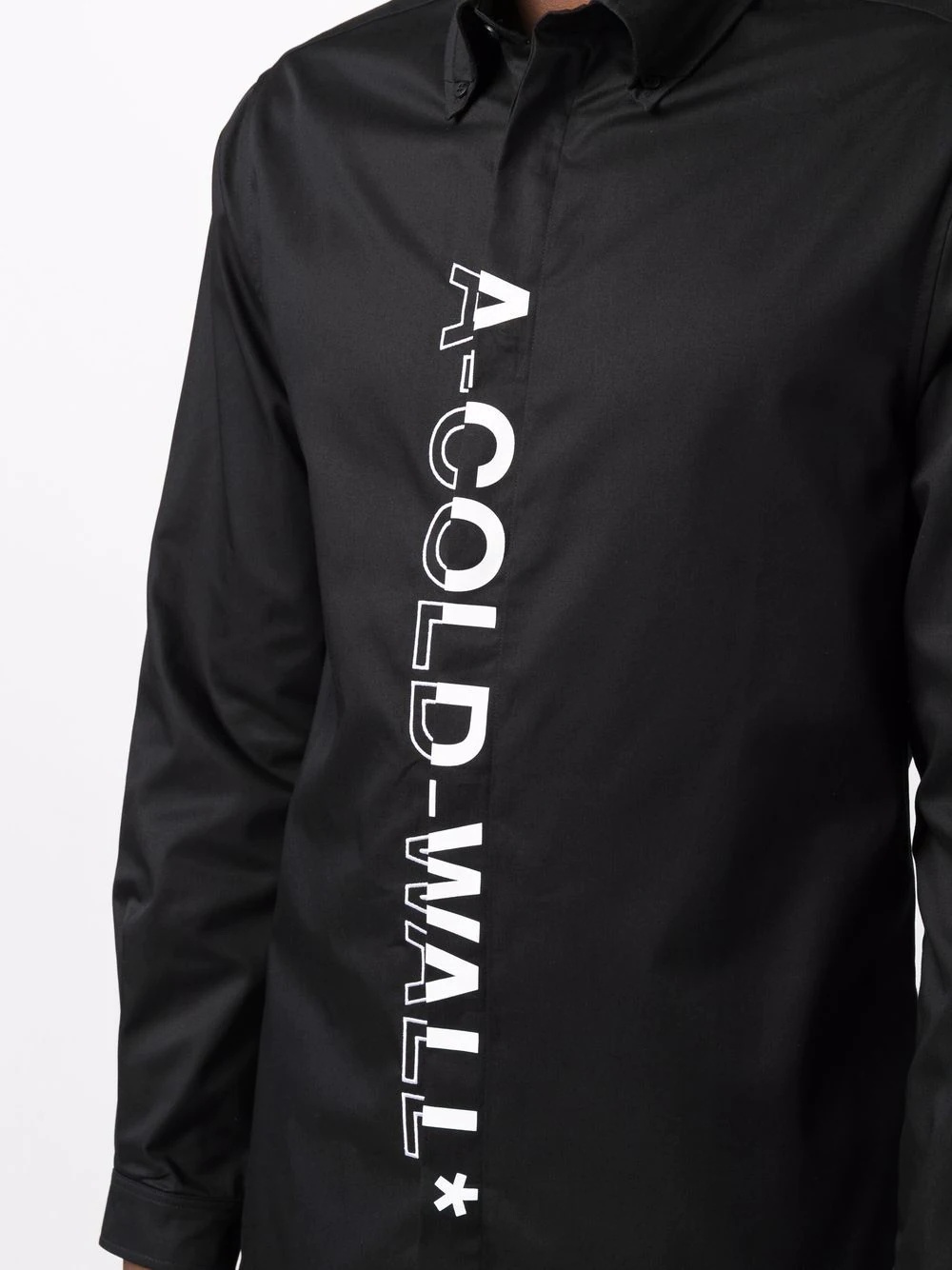 vertical logo print shirt - 5