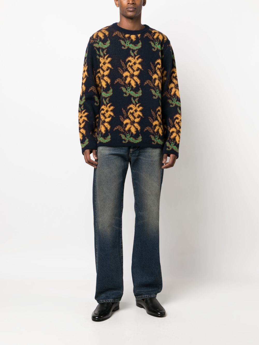 floral intarsia-knit wool jumper - 2