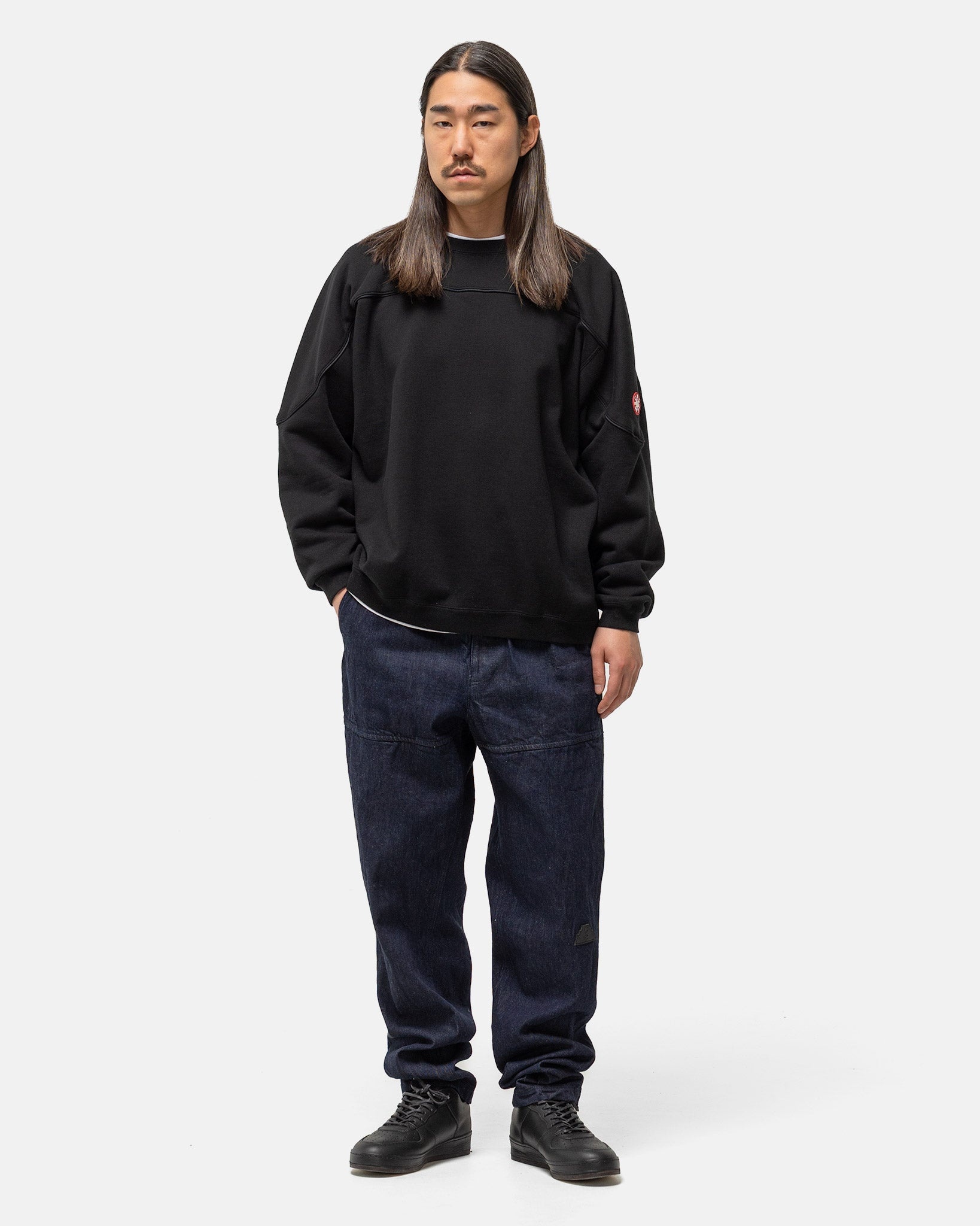 Cav Empt Cotton Track Crew Neck Black | REVERSIBLE