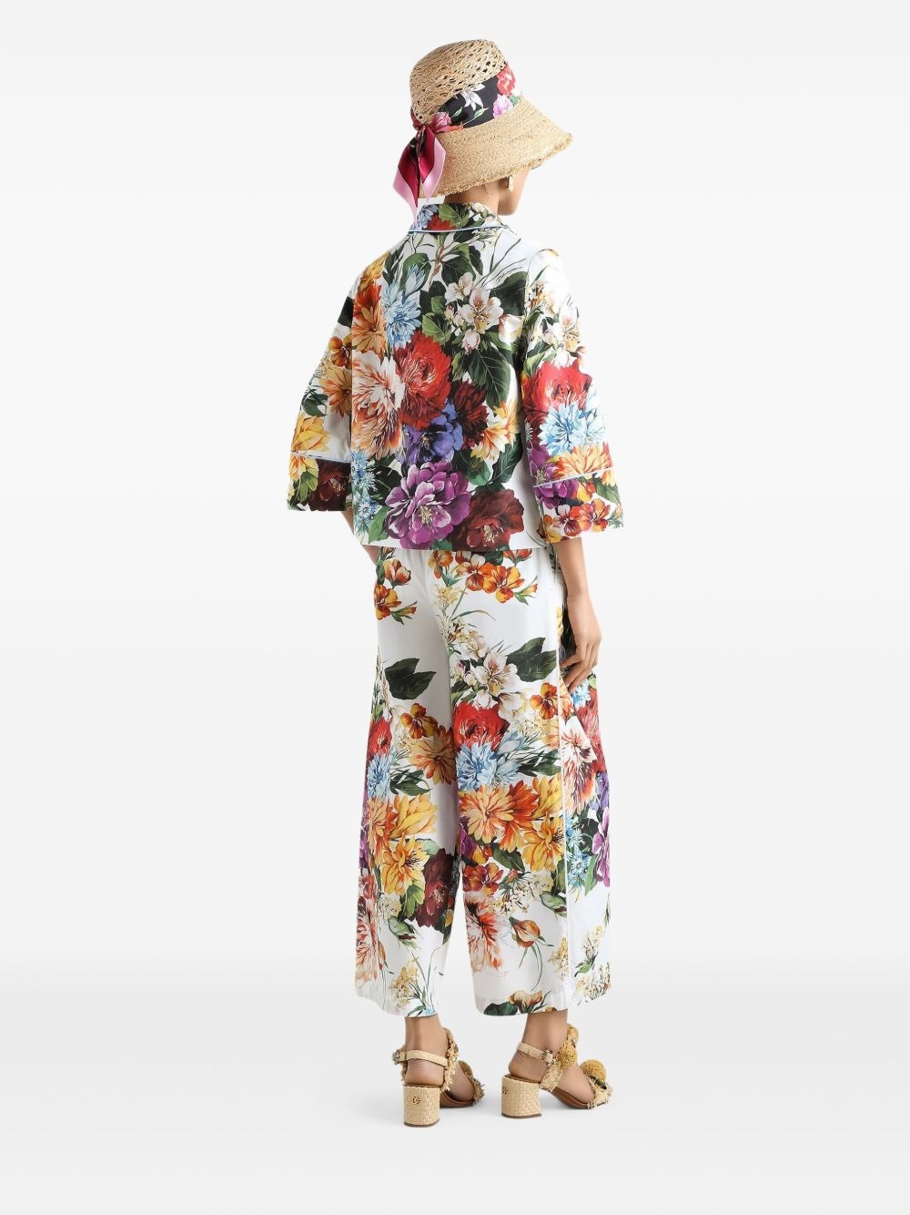 floral-print trousers - 3