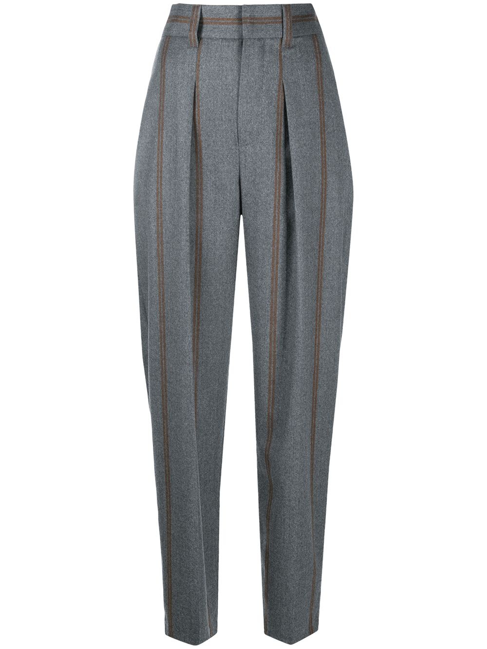 striped tapered trousers - 1