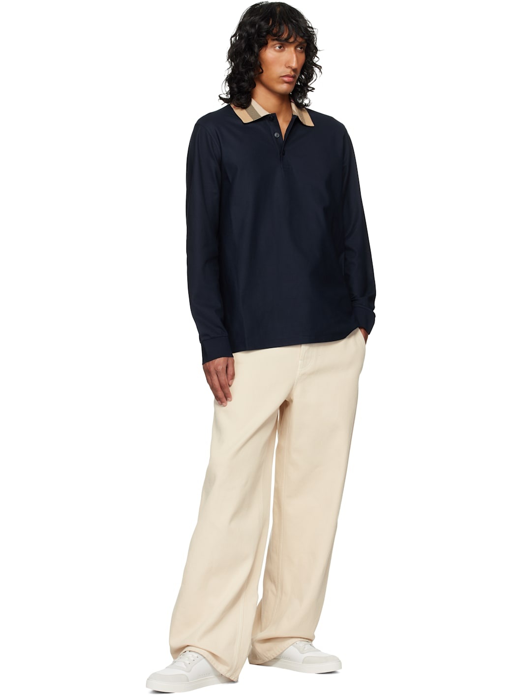 Navy Cotton Polo - 4