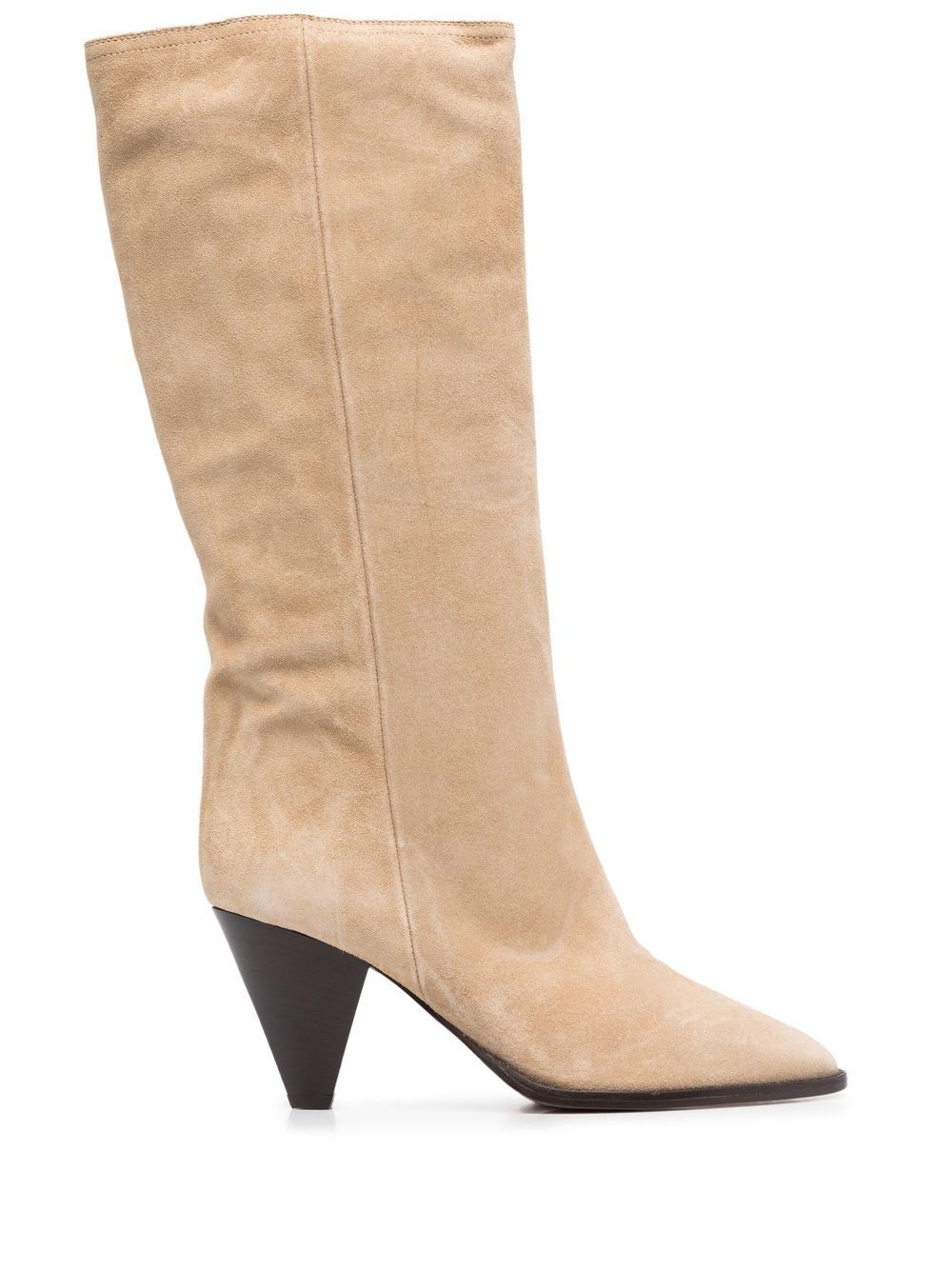 80mm heeled suede boots - 2