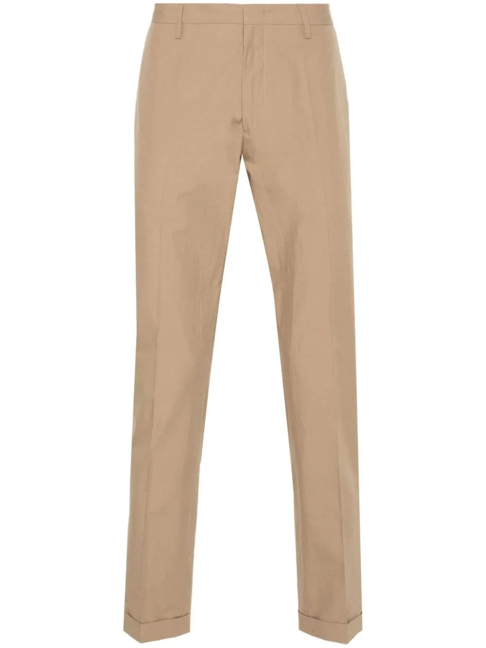 pressed-crease cotton trousers - 1
