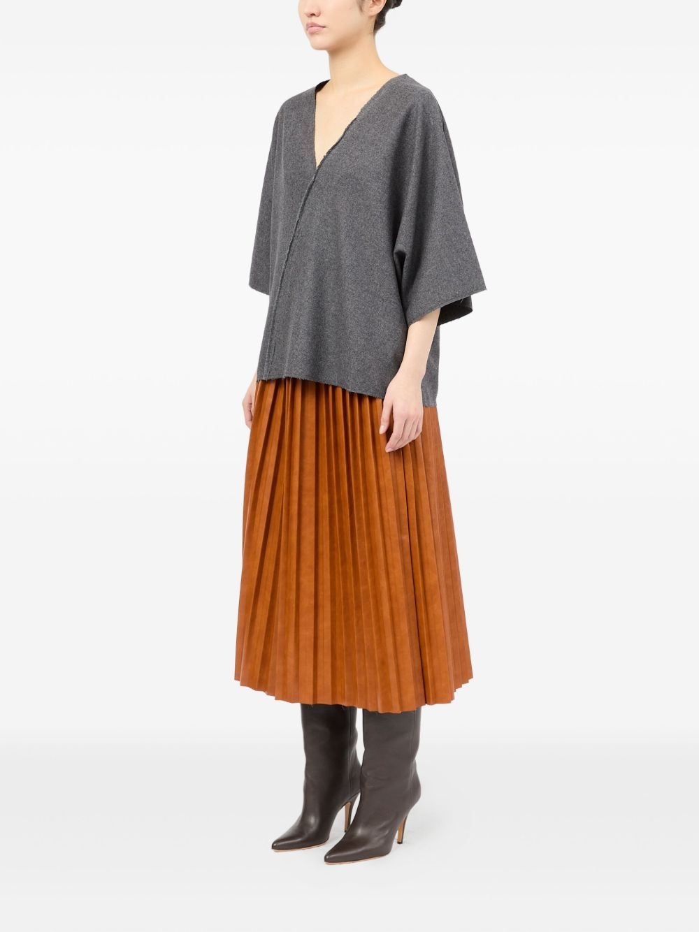 raw-cut detail blouse - 3