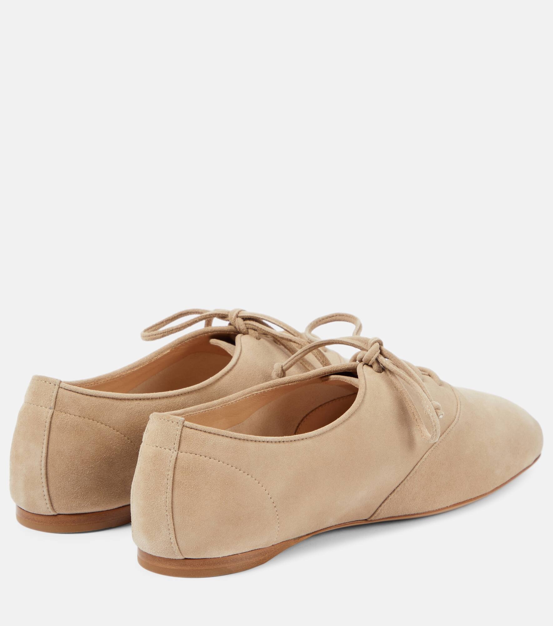 Maya leather lace-up flats - 3