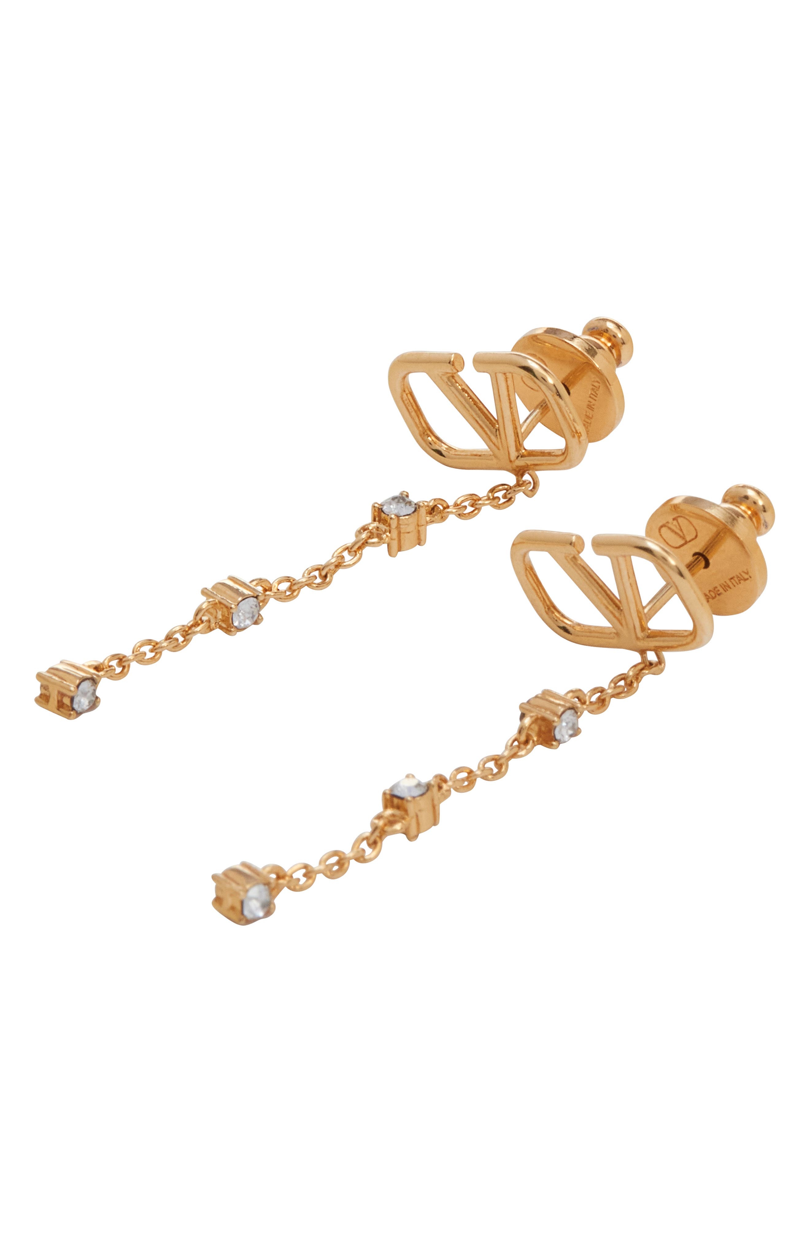 Mini VLOGO Crystal Drop Earrings - 7