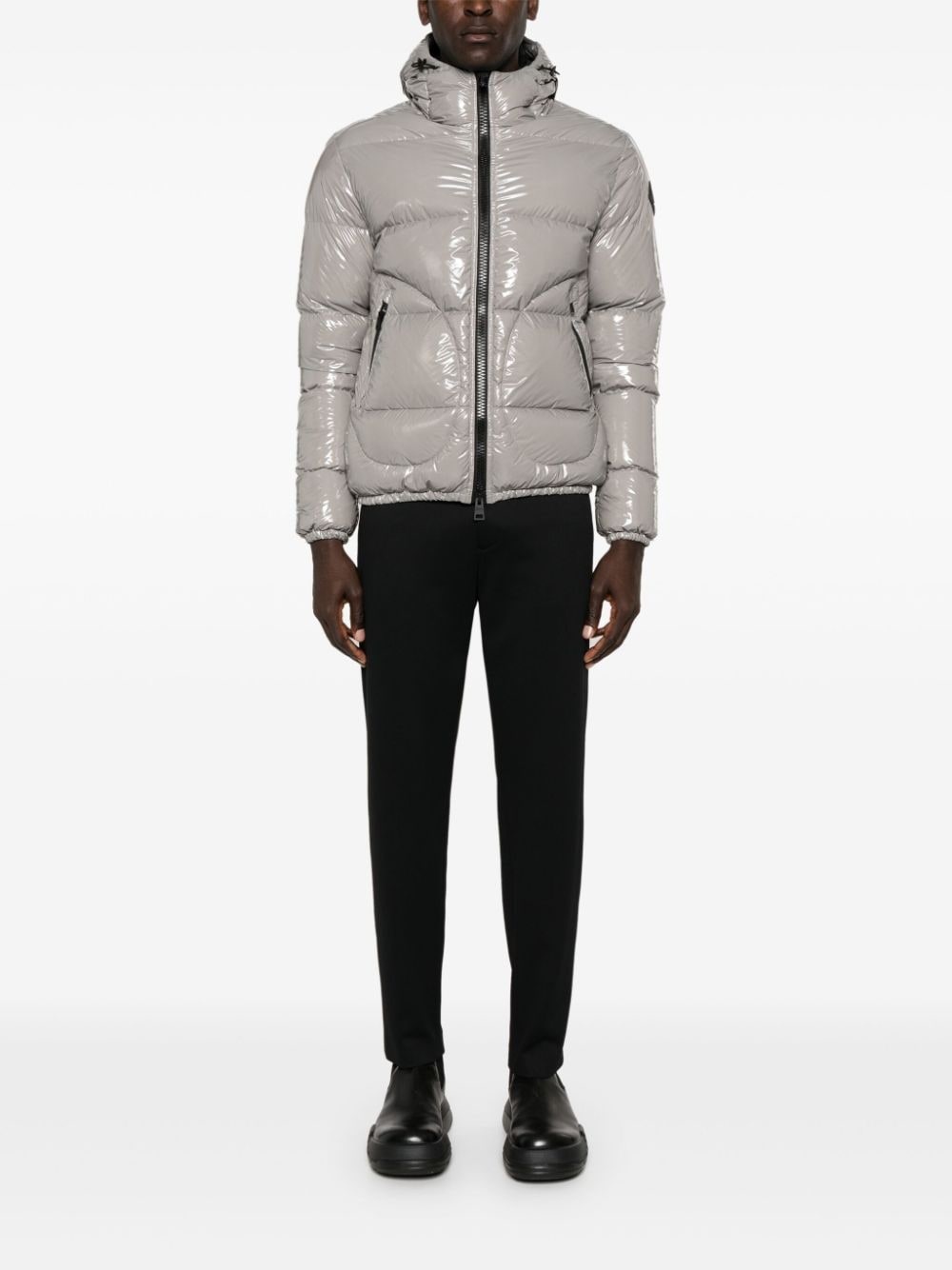 patent hooded puffer jacket - 2