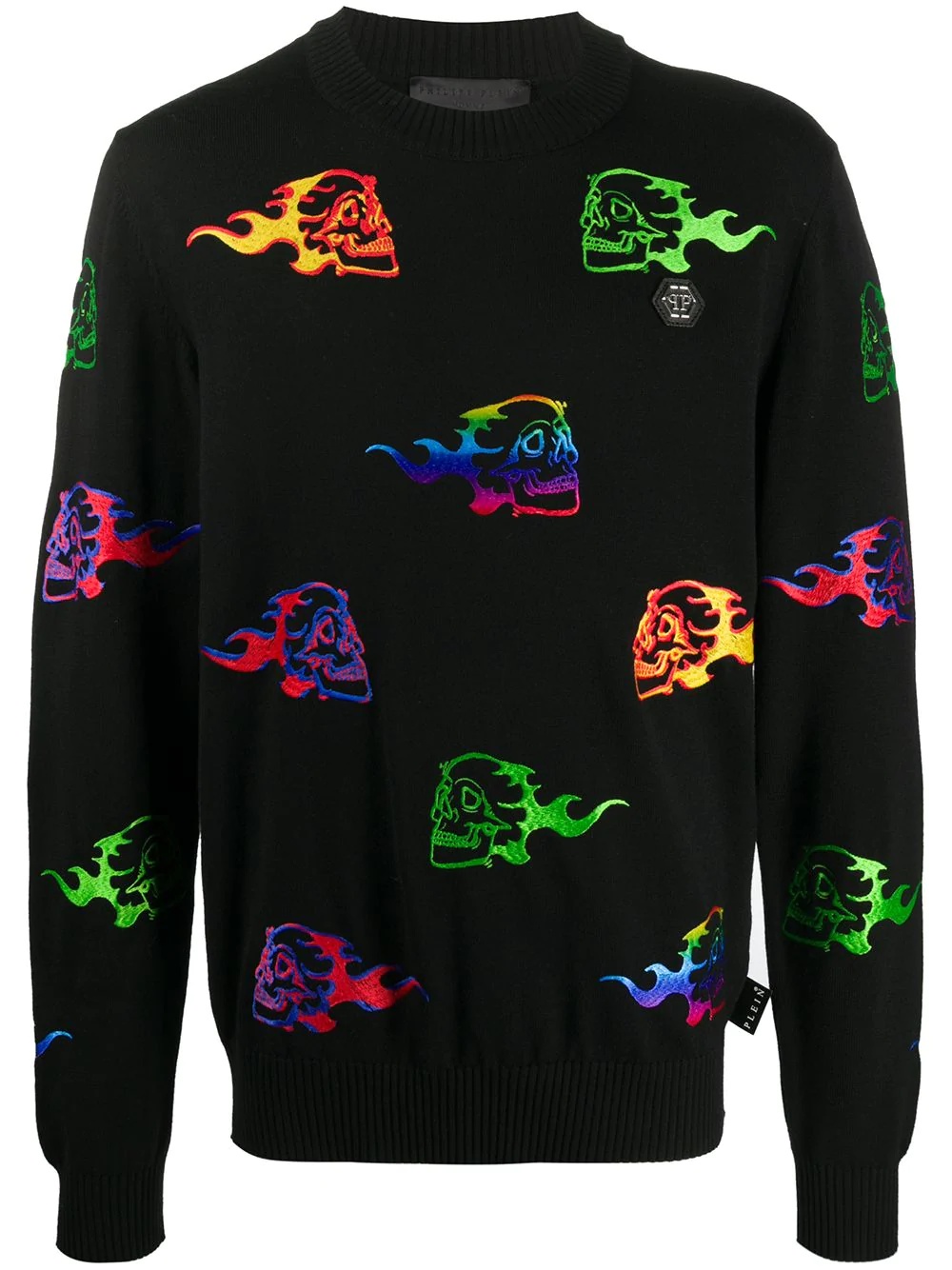 embroidered skull jumper - 1