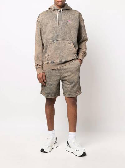 Diesel acid-wash logo-patch shorts outlook