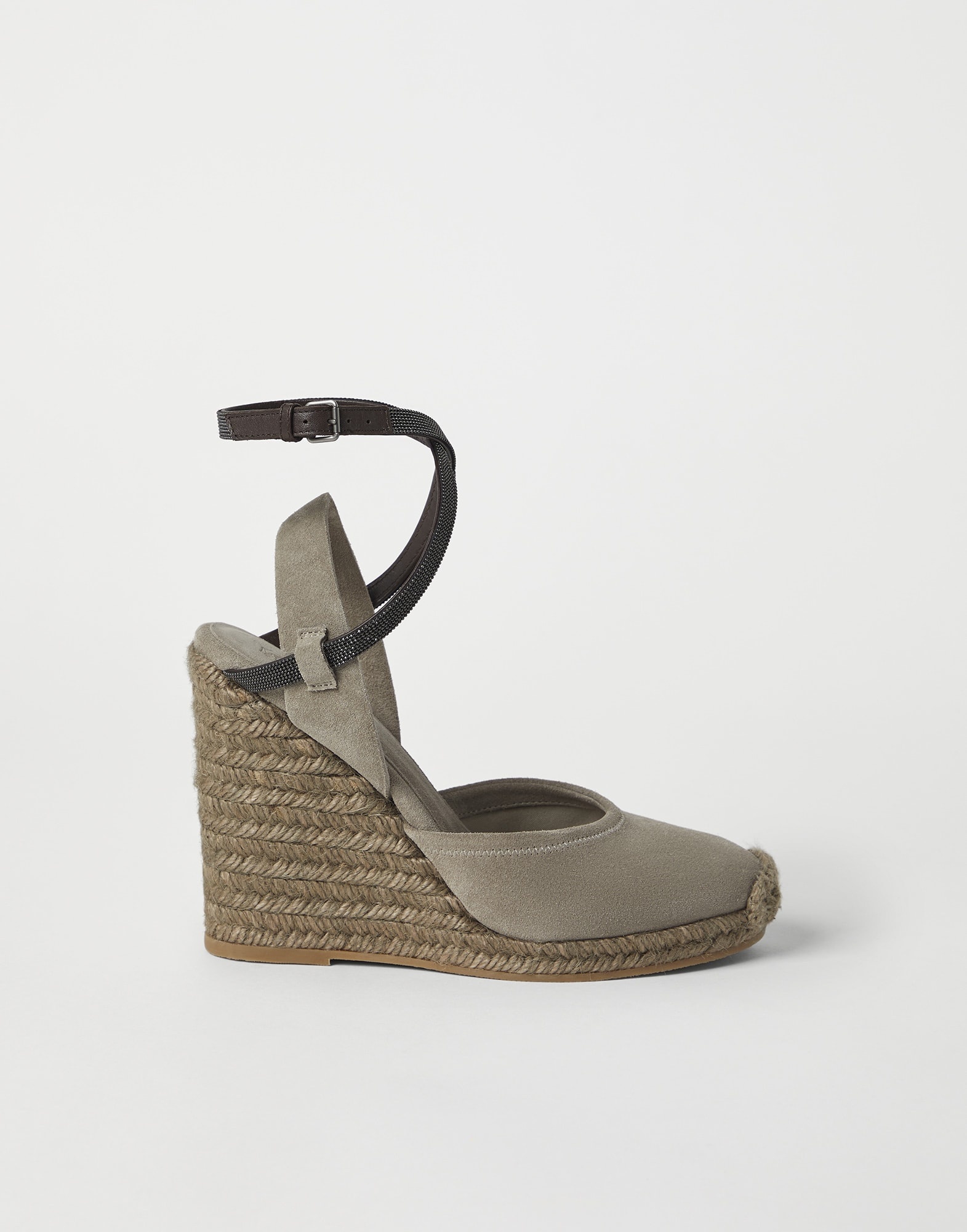 Suede wedges with shiny straps - 5