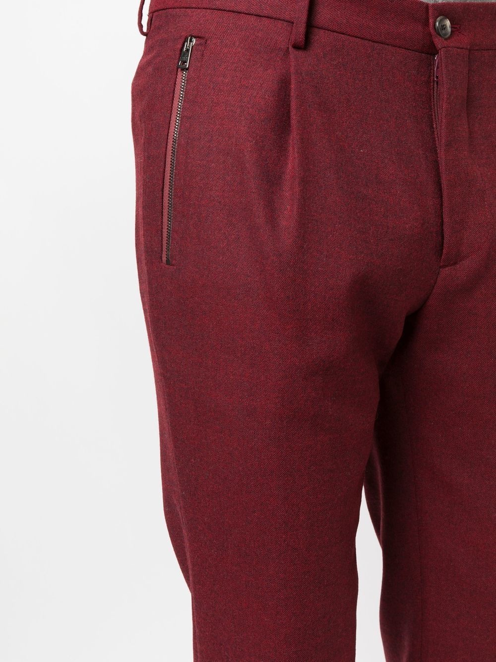 pleated wool-blend trousers - 4