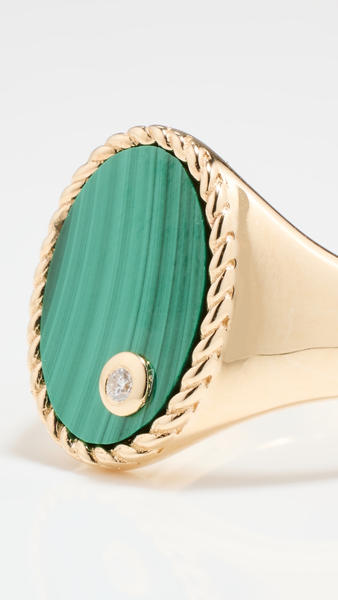 Chevaliere Ovale Malachite Ring - 3