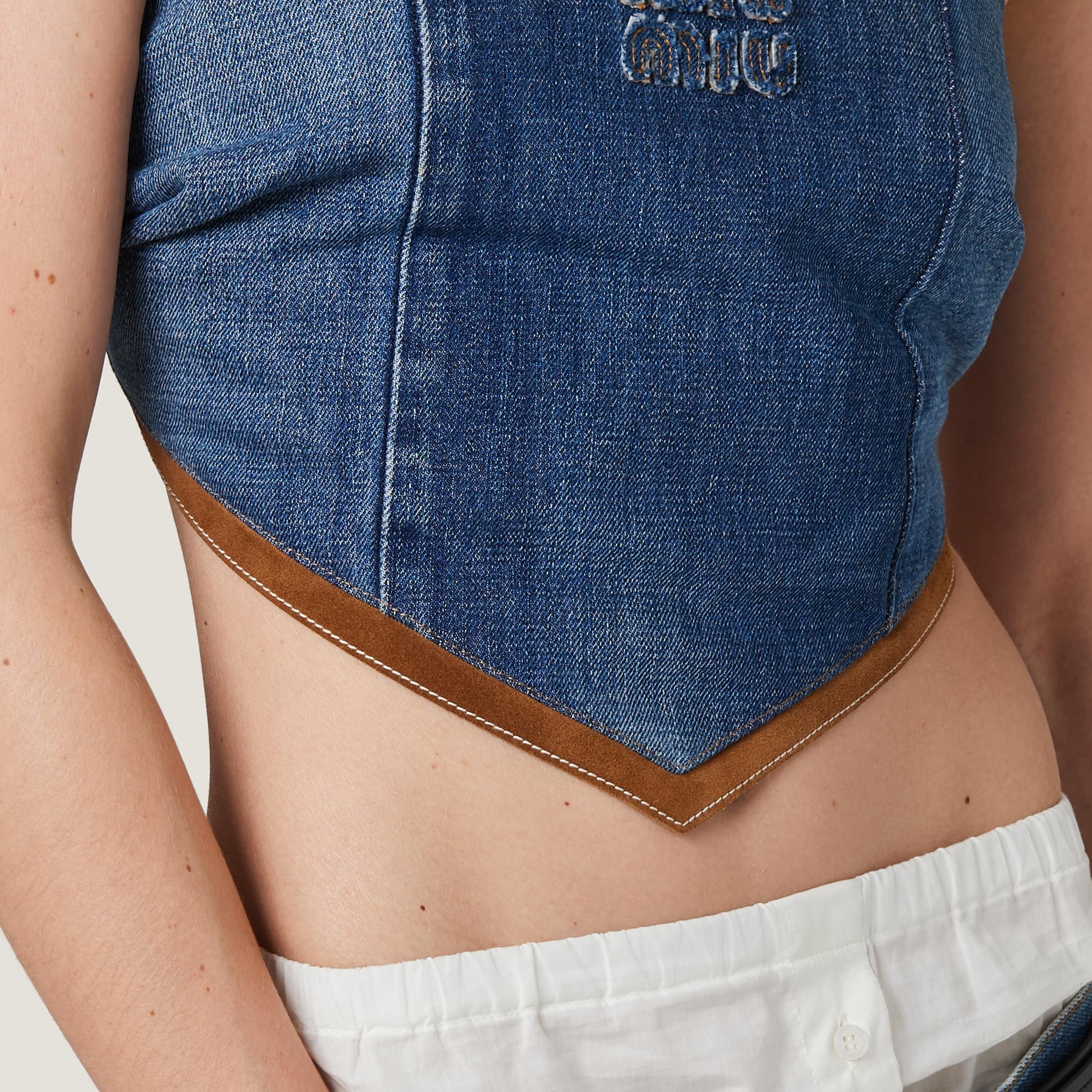 Denim hanky hem top - 4