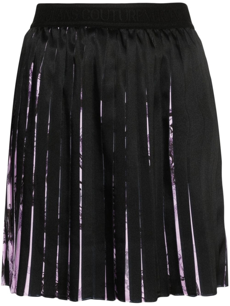Watercolour Barocco pleated mini skirt 1