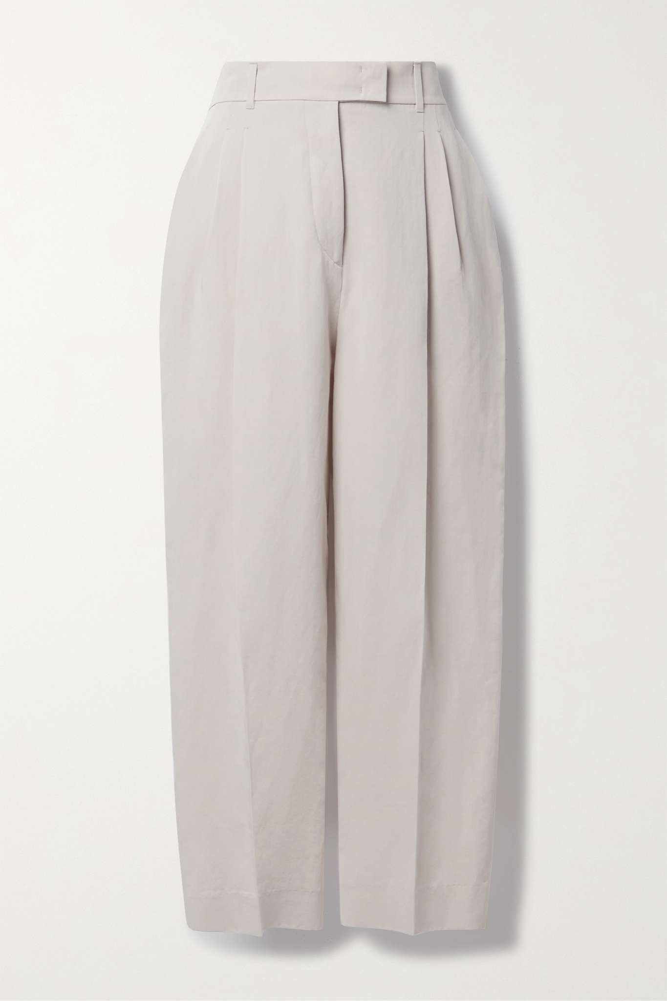 Wybie cropped pleated wool-blend twill wide-leg pants - 1