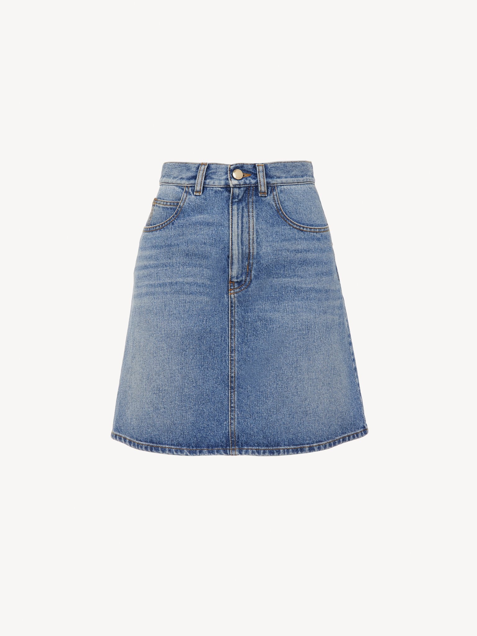スカート Chloe FW25 Denim skirt (CH25ADJ01251 427) FADED DENIM MIDI SKIRT – Suit Negozi Row