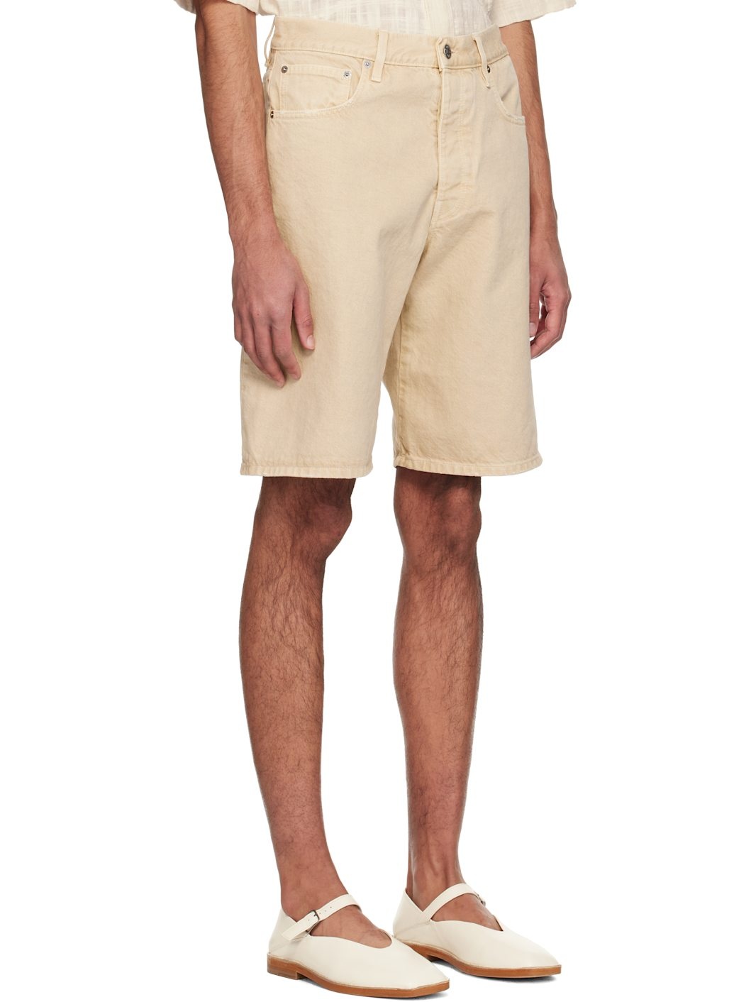Beige Wide Twist Shorts - 2