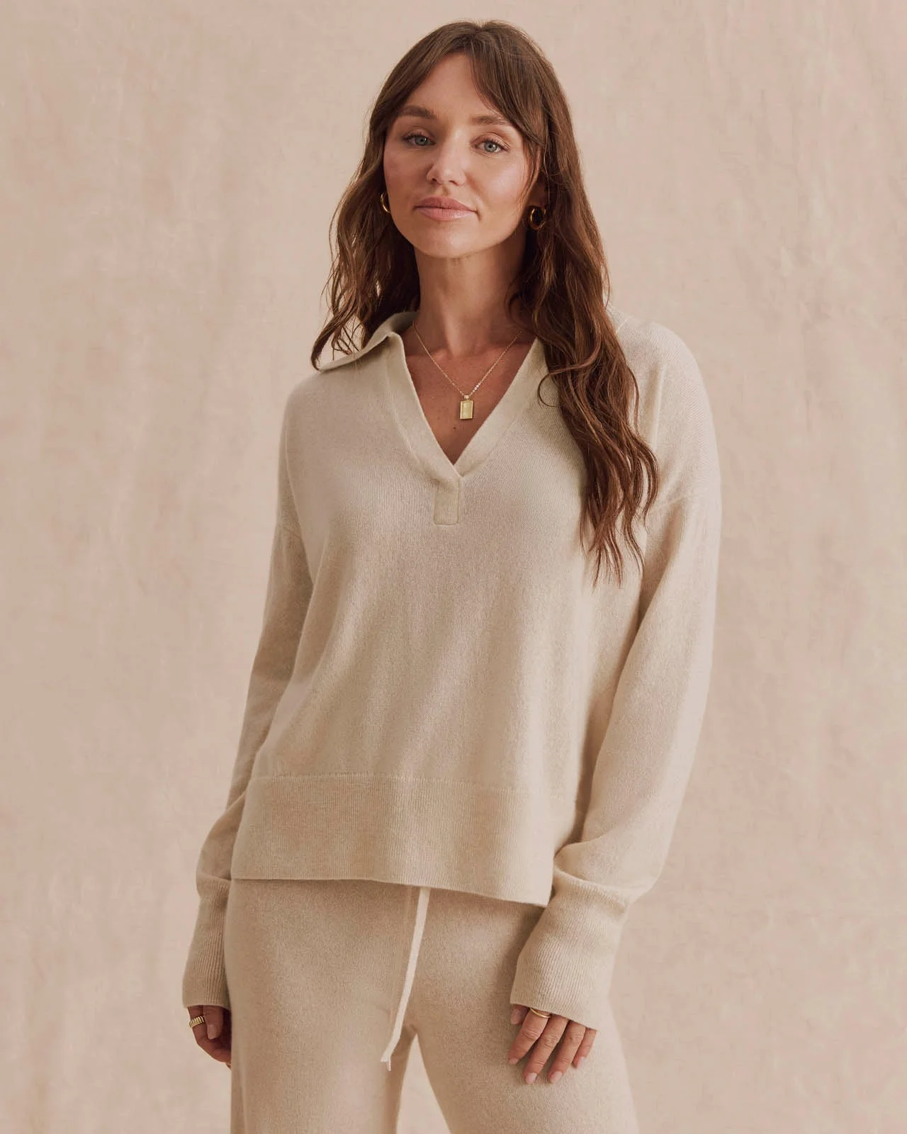 Tori Cashmere Polo Sweater - 1