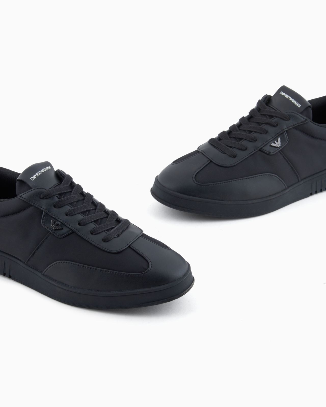 NYLON SNEAKERS WITH LEATHER DETAILS - 5