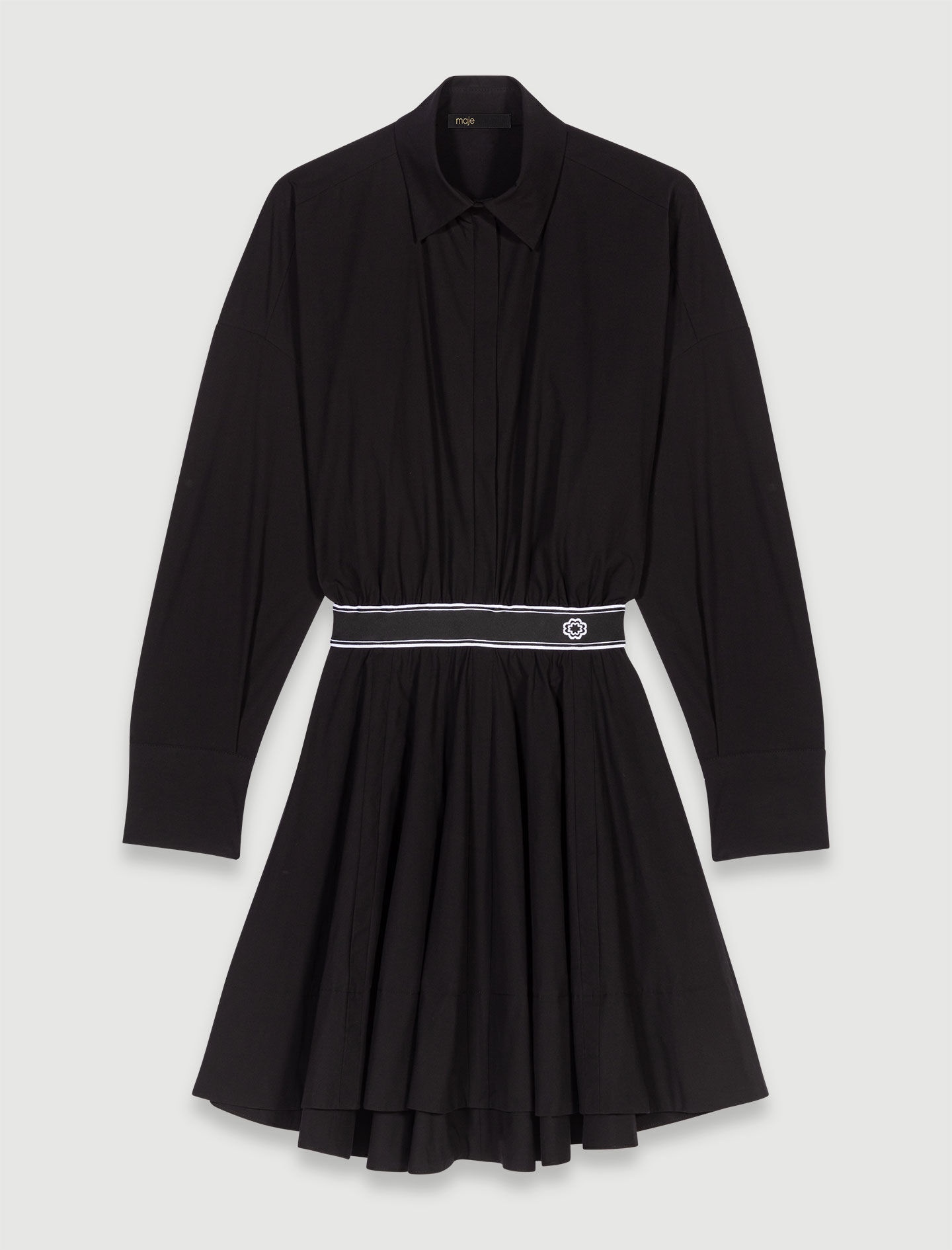 Short elasticated shirt dress - 1