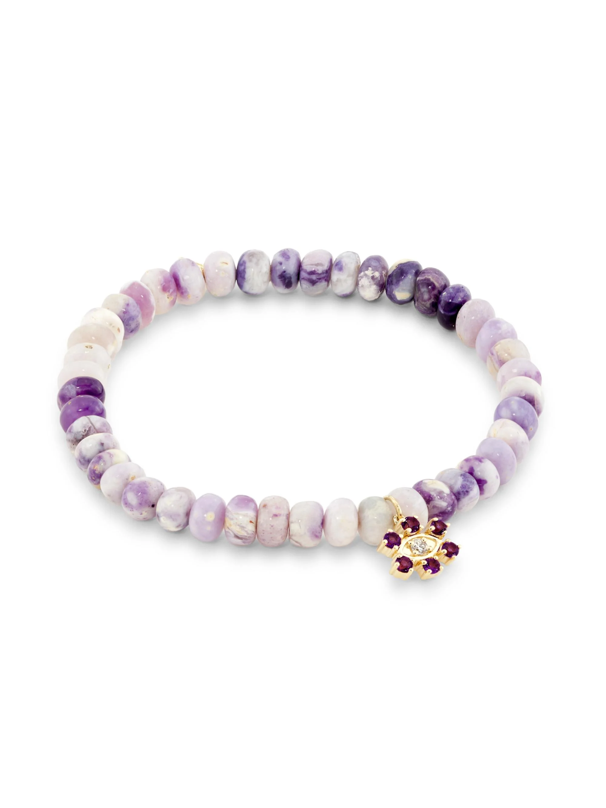 Marquise Eye 14K Yellow Gold, 0.05 TCW Diamond, Amethyst & Purple Opal Bracelet - 1