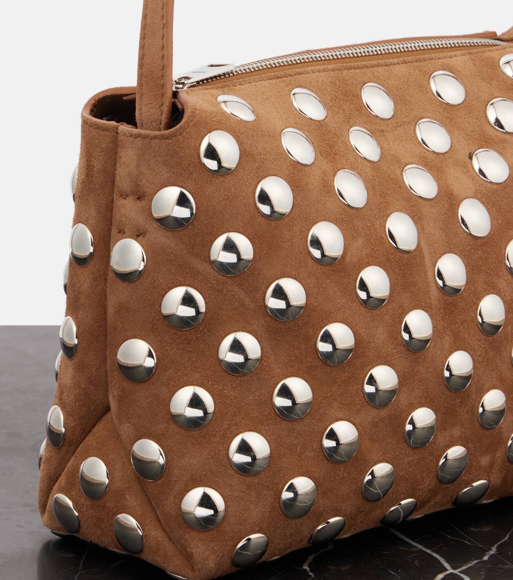 Lina Medium studded suede crossbody bag - 6