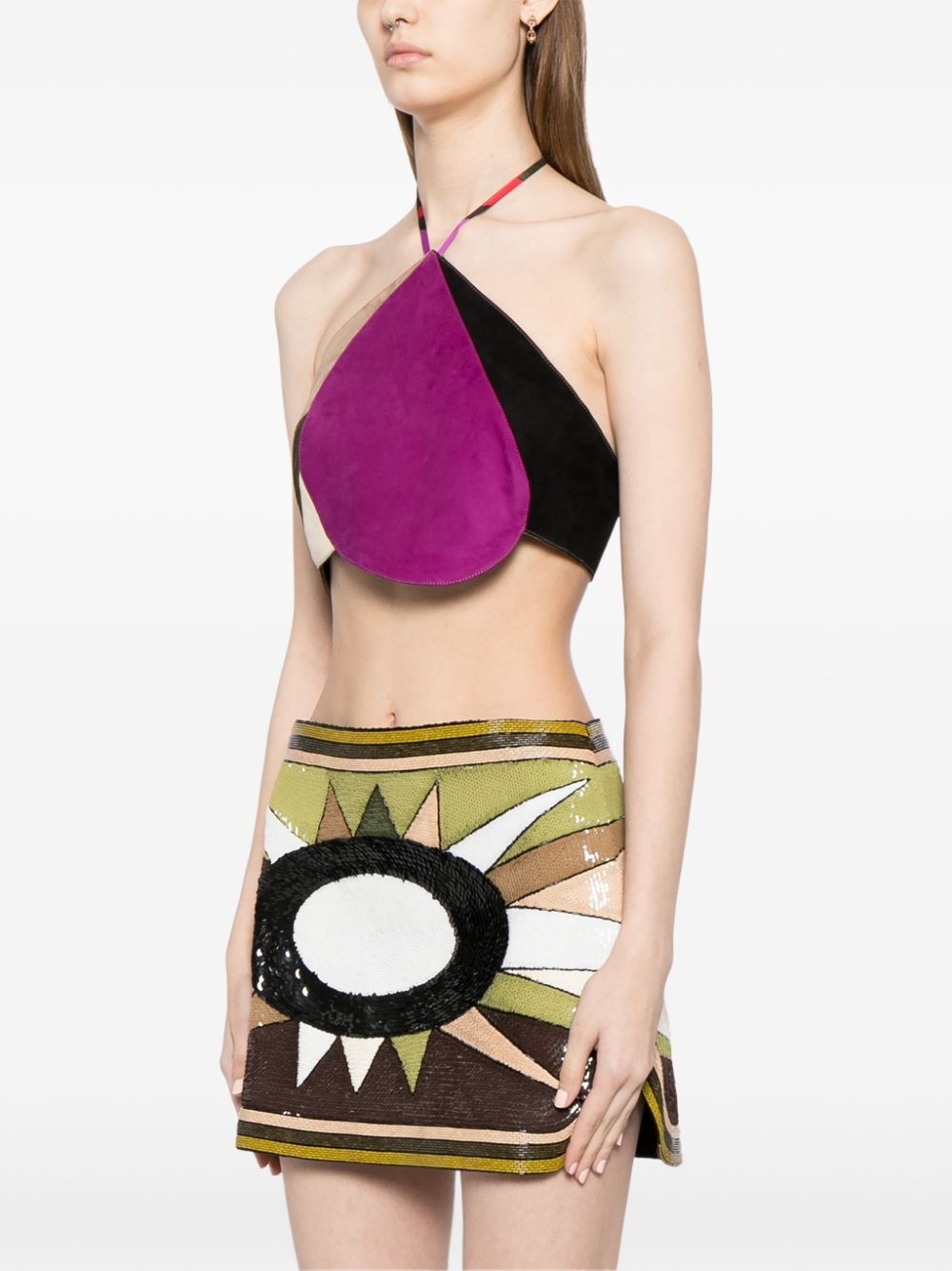 Goccia suede crop top - 3