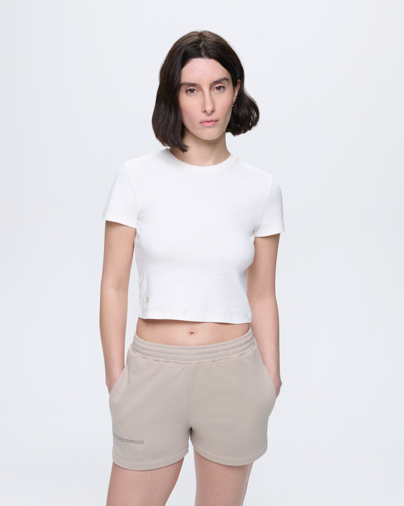 PANGAIA Womens Cropped T-Shirt - Off-White outlook