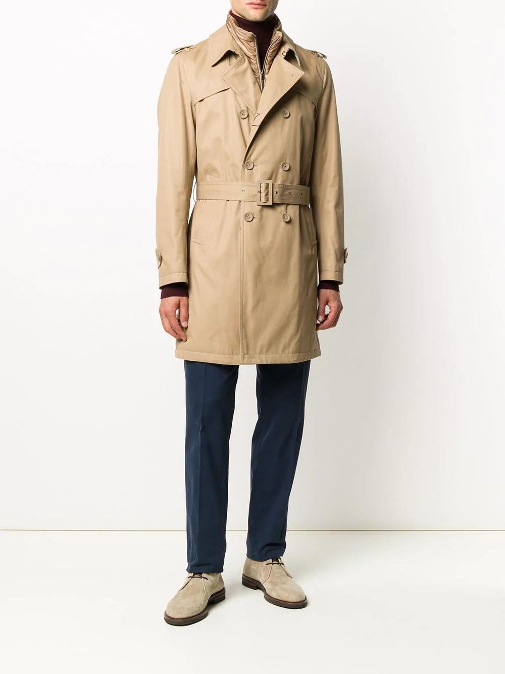 cotton double-breasted trench coat - 2