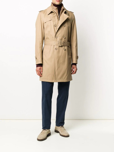 Herno cotton double-breasted trench coat outlook