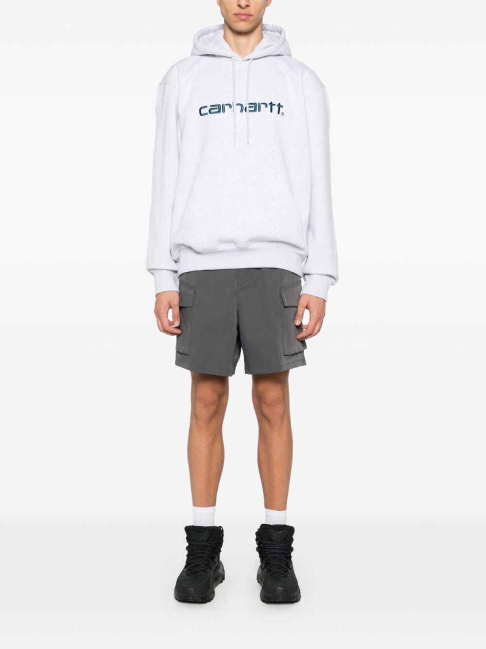 logo-embroidered hoodie - 4