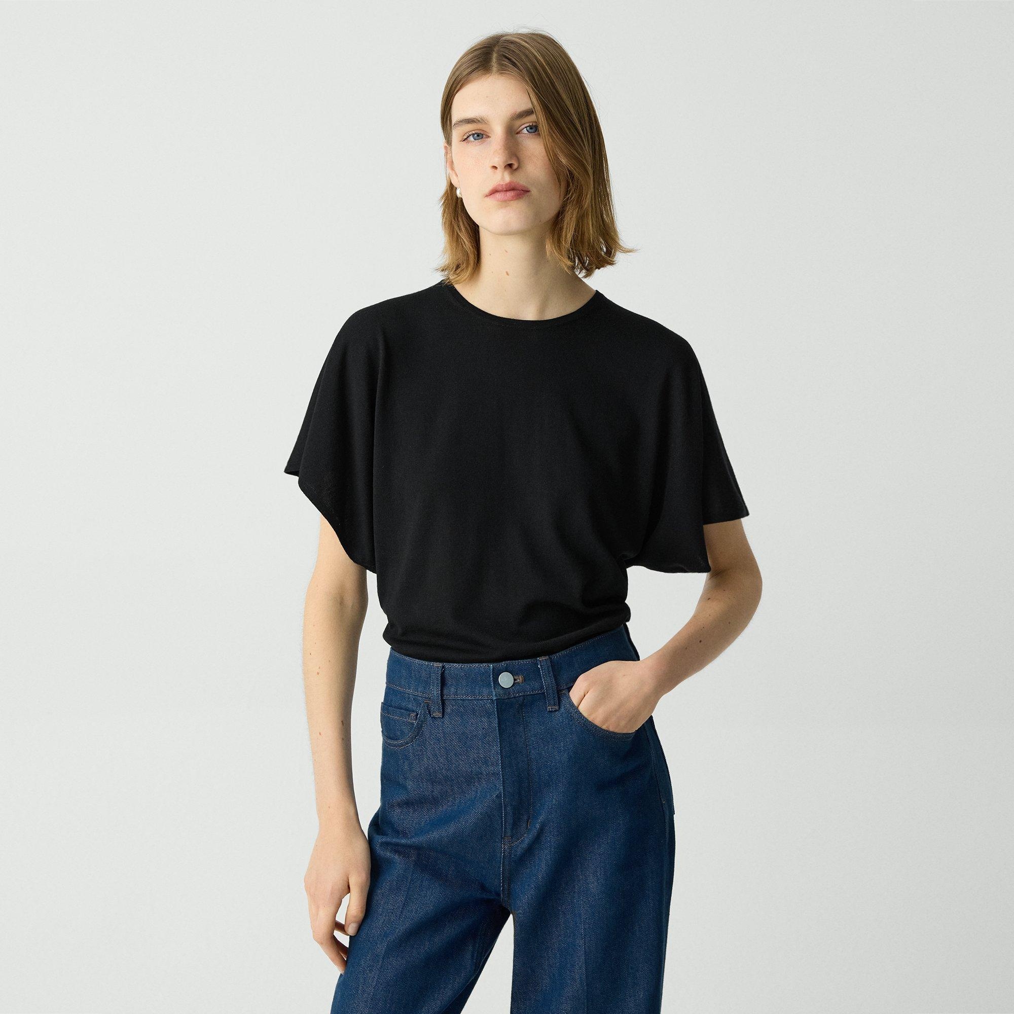 Flutter Sleeve Top in Regal Wool - 2