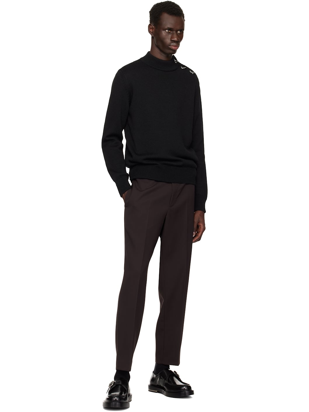 Black Leather Loafers - 5